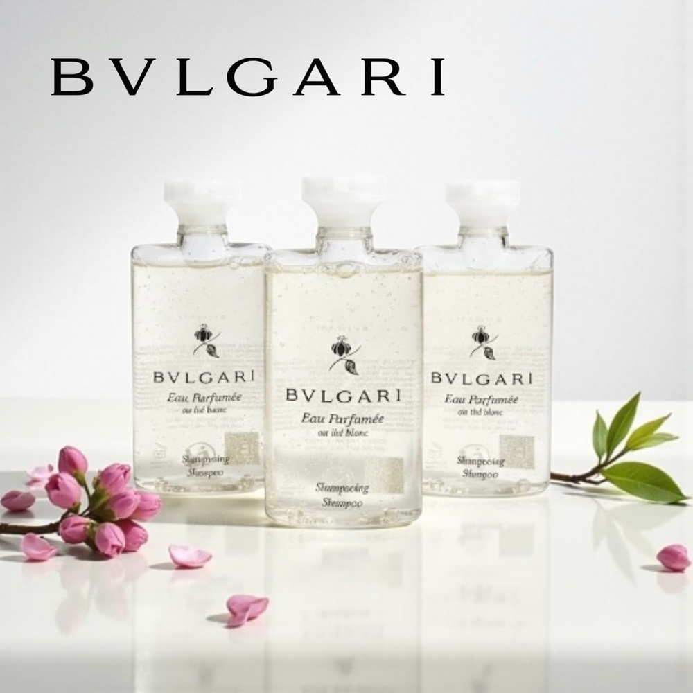 BVLGARI Eau Parfumée au Thé Blanc Shampoo Set of 3 White Tea 75ml NEW - Picture 1 of 11